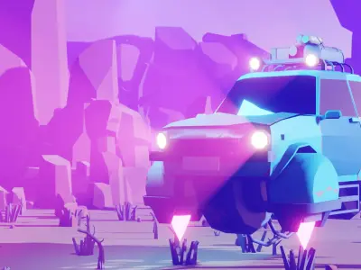 Rocket Car  Low-poly 3D model