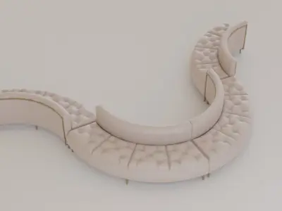 Luxury Circular Seating Modules Pack Low poly PBR Low-poly 3D model