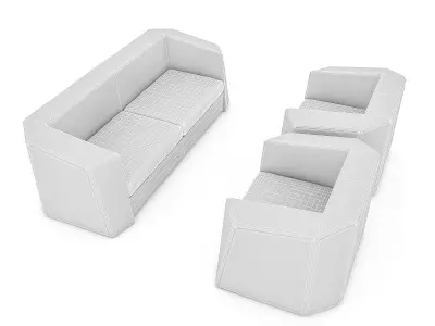 3D modern office armchair Low-poly 3D model