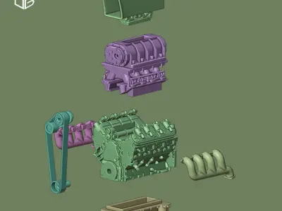ENGINE LSX V8 SUPERCHARGED 3D print model