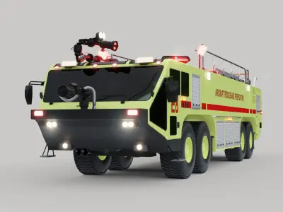 Airport Fire Truck ARFF Crash Tender 8x8 3D model