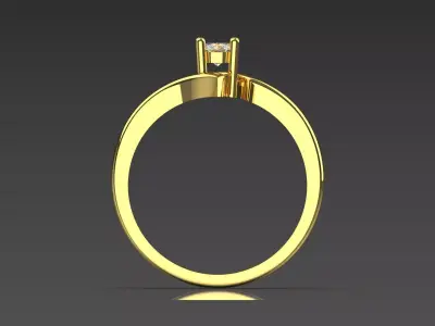 Split Shank Solitaire STL 3D gold jewelry Ring model sr0043 3D print model