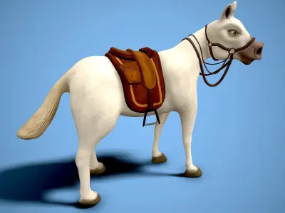 Cartoon horse Low-poly 3D model
