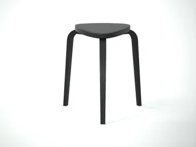 KYRRE stool black Low-poly 3D model