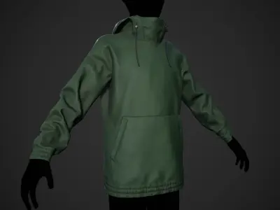 Green Snowboard Hoodie Style 2 Low-poly 3D model