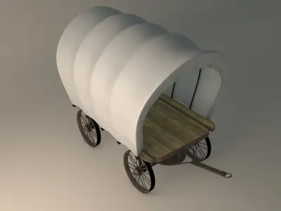 Covered Flatbed Wagon 3D model