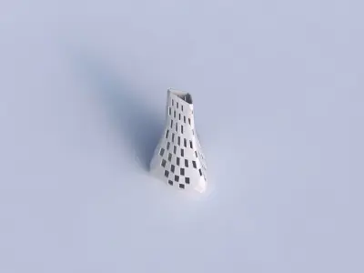 Vase grounded tilted triangle with checker grid lattice 2 3D print model
