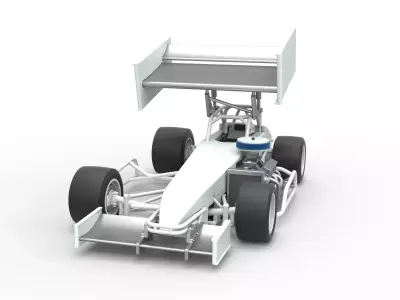 Supermodified front engine Winged race car V4 Scale 1 to 25 3D print model