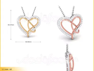 light weight yellow gold  diamond pendent -DOC-P8084 3D print model
