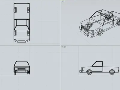 Truck 3d Low-poly 3D model