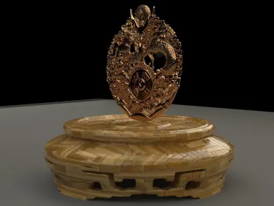 Chinese display stand with dragon  3D model purchase