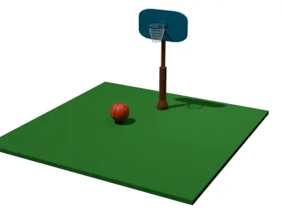Cartoon Basketball Court Low-poly 3D model