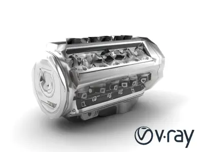 Flat-6 Precision Engine model pack Low-poly 3D model