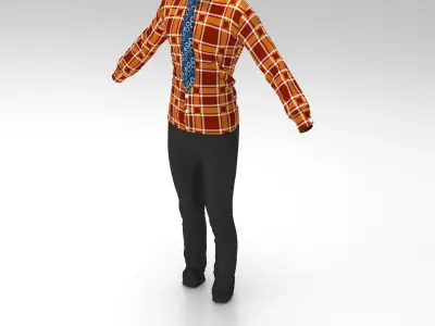 Full Outfit - shirt - pant - tie - 11 colors 3D model