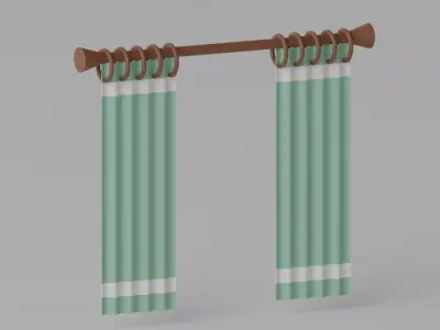 Cartoon Curtain 3D model