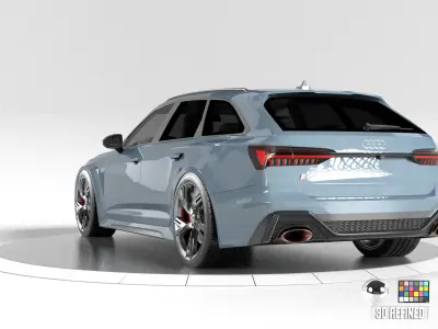 Audi RS6 -Rigged and Render Ready-unreal-vray-redshift 3D model