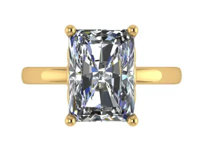Emerald cut solitaire 3D print model