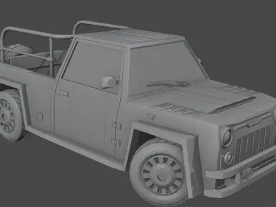 Blender Low poly game car Low-poly 3D model