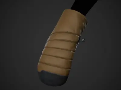 Brown And Black Snowboard Gloves  Low-poly 3D model