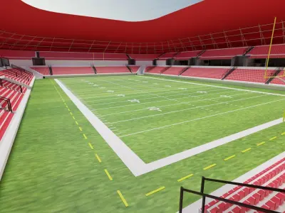 American Football Stadium Low-poly 3D model 25