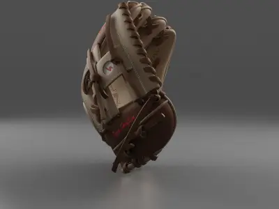 Baseball Glove Brown 3D model