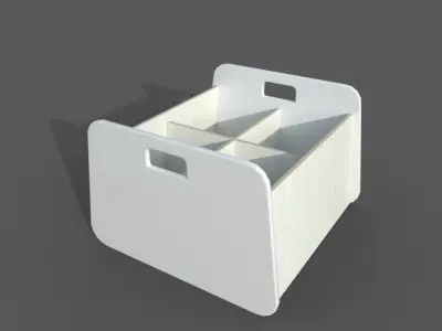 Double Storage Unit White Low-poly 3D model