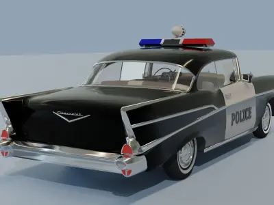 Chevrolet Belair Police Blend FBX OBJ Low-poly 3D model