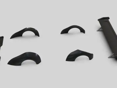 Bodykit Automotive Undercarriage Asset 3D model