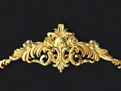 Central decor ornament for furniture 3D model 887