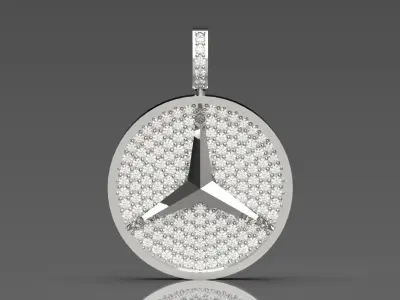 Luxury yellow gold necklace Benz design model jp0242 3D print model