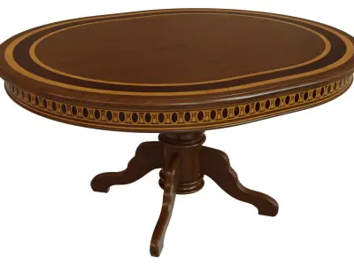 Wooden table with veneers  1500 3D model