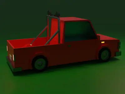 Low Poly Mini Truck Model 3D model
