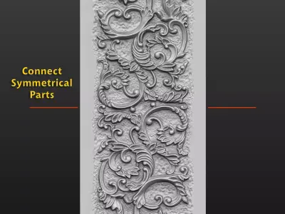 Carved Decorative Panel for CNC  Furniture Facade Ornament 3D print model
