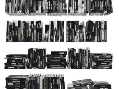 Books 150 pieces 3-1-3 Low-poly 3D model