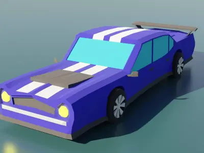 Low Poly car model Low-poly 3D model get