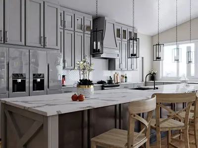 neoclassic kitchen 3D model
