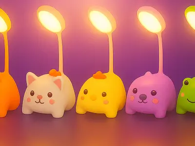 Animal Desk Lamp Pack 01  Low-poly 3D model