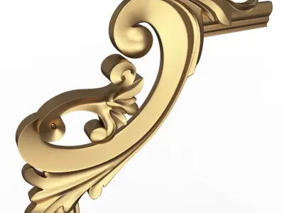 Corner Carved Plaster Molding Decoration 011 Low-poly 3D model