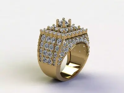 Popular Asia model man ring with cad file 3dm R9 3D model