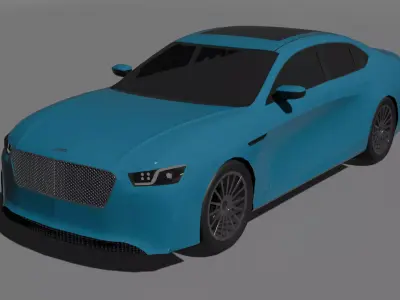 D-Segment Sedan Low-poly 3D model