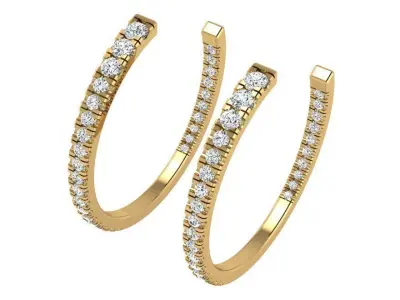 Diamond Hoop Earring 2866 3D print model