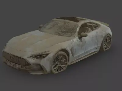 Abandoned Car - Mercedes-Benz AMG GT Coupe Low-poly 3D model