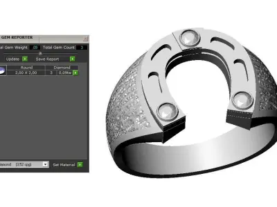 Luckie Horseshoe ring 3D print model