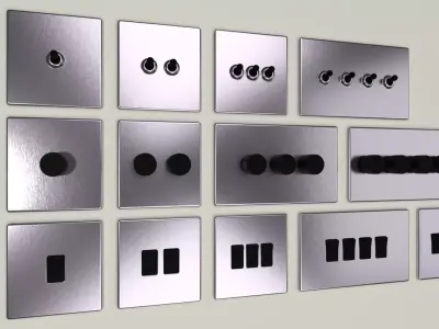 D and R Electrical Sockets or Outlets and Switches 3D model