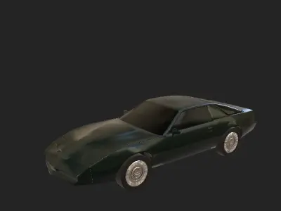 lowpoly retro wave Knight Rider  Pontiac Firebird Trans Am Low-poly 3D model