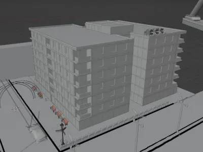 Street for a photo shoot of transports  3D model