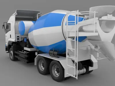 ISUZU DECA-GXZ360 cement Mixer 3D model