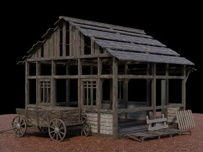 Medieval Village Asset 23- 4K Textures Game Ready Low-poly 3D model