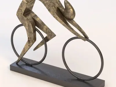 Cyclist Bronze Sculpture 3D model