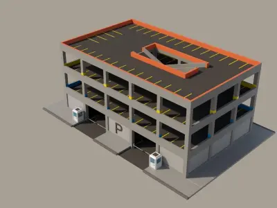 Low poly City Set house Low-poly 3D model